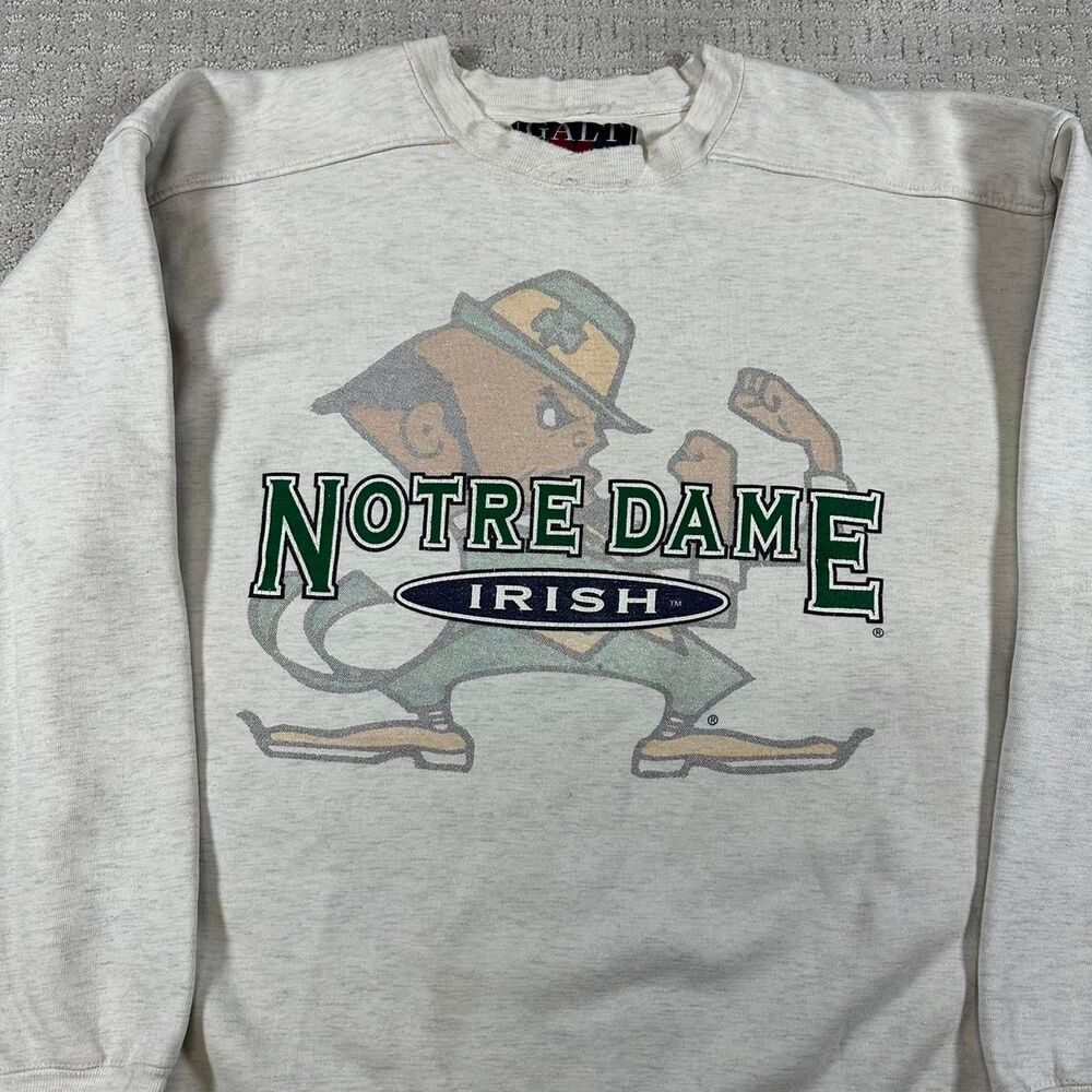 Ncaa Notre Dame Grey and White Sweatshirt